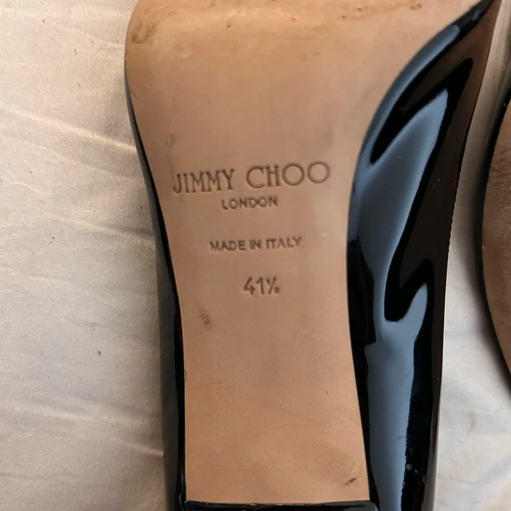 Jimmy Choo Black Women's Shoes Peep Toe Size 41.5 - Picture 4 of 4